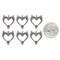Silver Plated Brass Four Ring Heart Shaped Connectors, Set of Six - S-4C13
